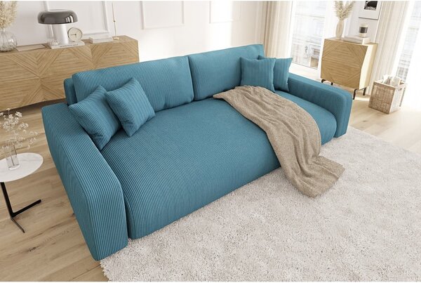 Tirkizna sklopiva/s prostorom za odlaganje sofa od samta 234 cm Sara – Ropez