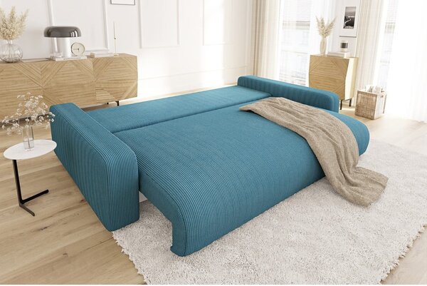 Tirkizna sklopiva/s prostorom za odlaganje sofa od samta 234 cm Sara – Ropez
