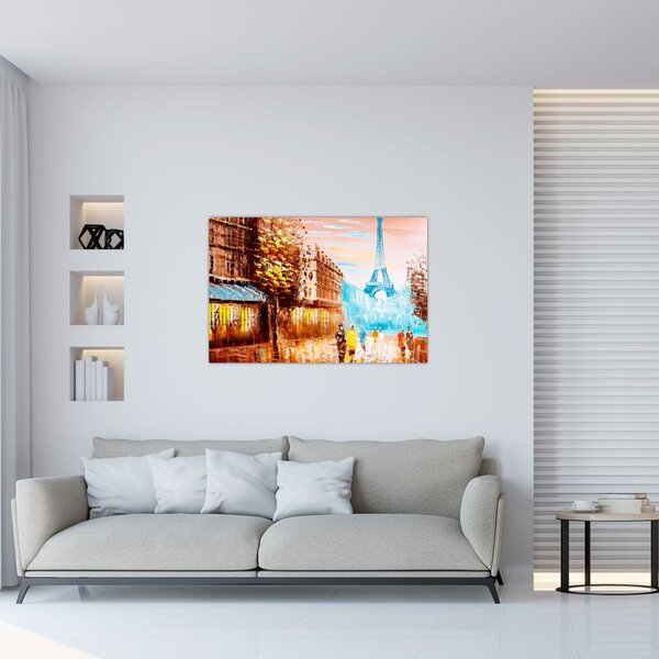 Slika - Kišno vrijeme i Eiffelov toranj (90x60 cm)