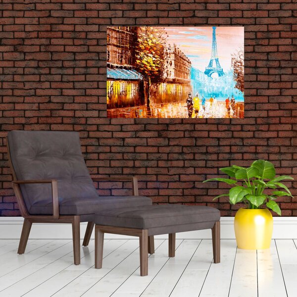 Slika - Kišno vrijeme i Eiffelov toranj (90x60 cm)