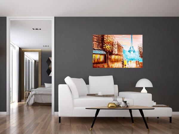 Slika - Kišno vrijeme i Eiffelov toranj (90x60 cm)
