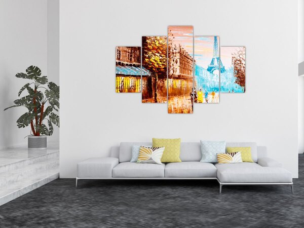 Slika - Kišno vrijeme i Eiffelov toranj (150x105 cm)