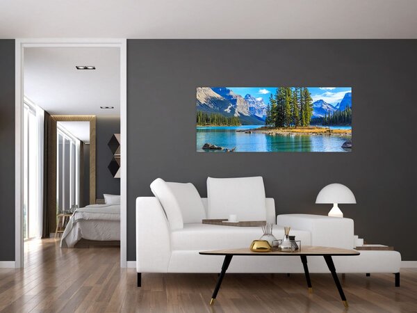 Slika - Planinski krajolik s rijekom (120x50 cm)