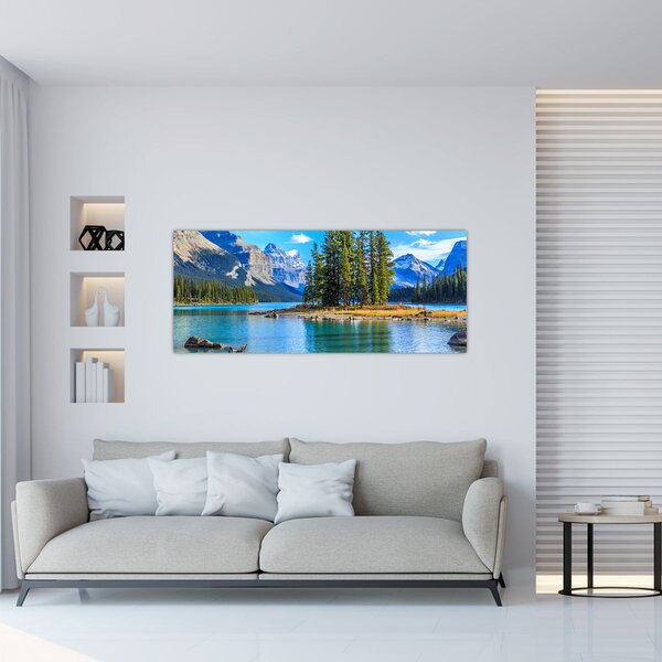 Slika - Planinski krajolik s rijekom (120x50 cm)