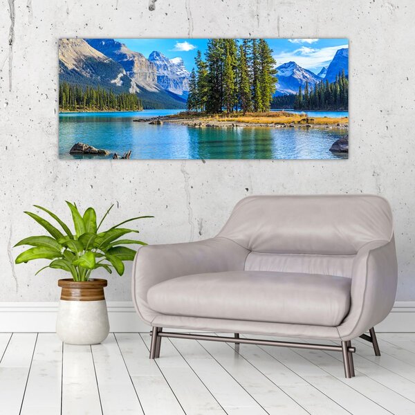Slika - Planinski krajolik s rijekom (120x50 cm)