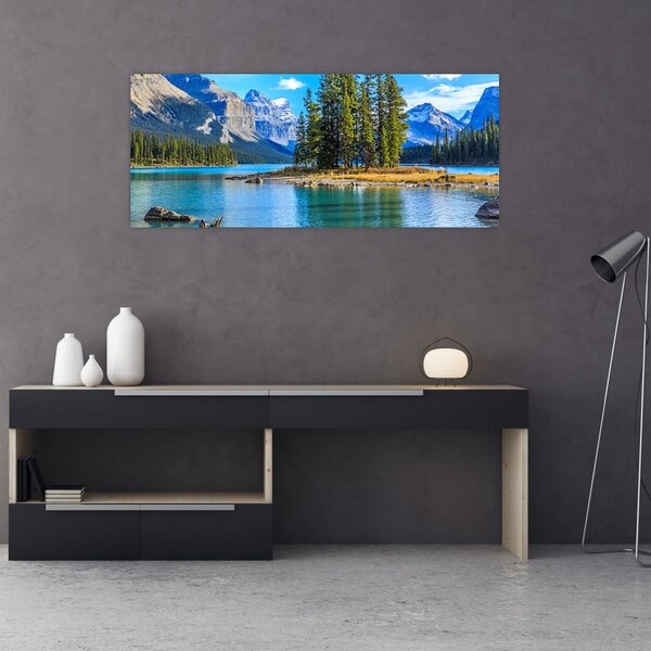 Slika - Planinski krajolik s rijekom (120x50 cm)