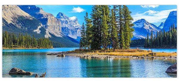 Slika - Planinski krajolik s rijekom (120x50 cm)
