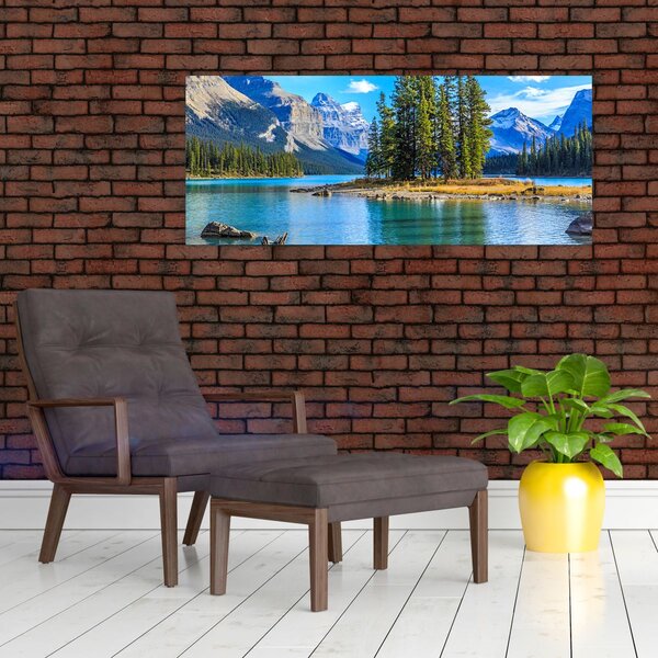 Slika - Planinski krajolik s rijekom (120x50 cm)