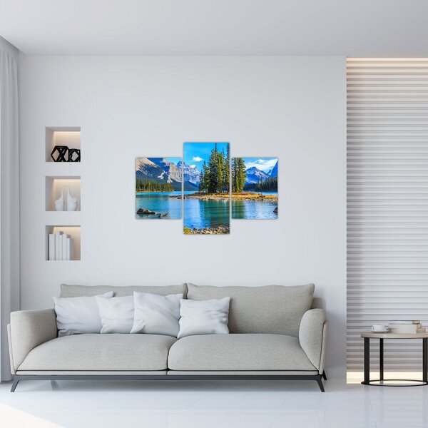 Slika - Planinski krajolik s rijekom (90x60 cm)
