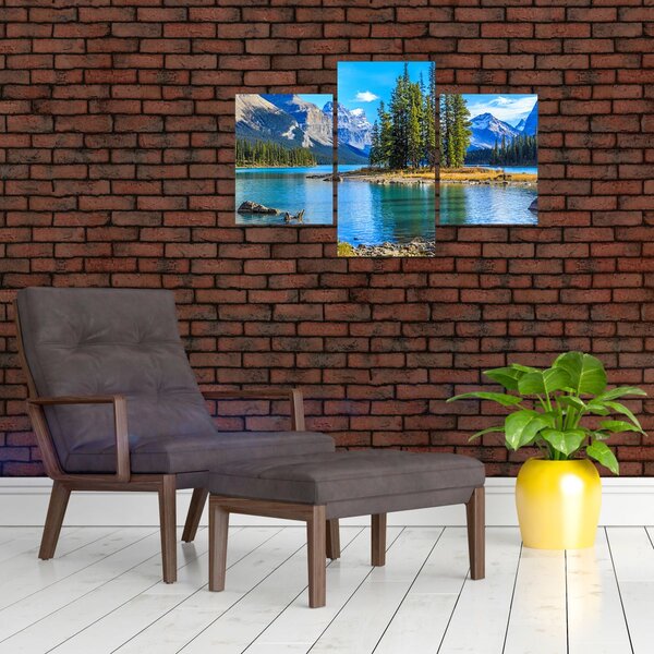 Slika - Planinski krajolik s rijekom (90x60 cm)