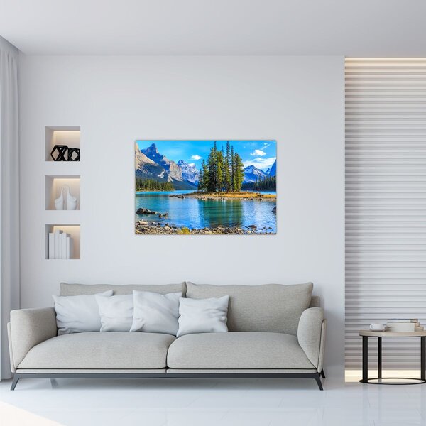 Slika - Planinski krajolik s rijekom (90x60 cm)