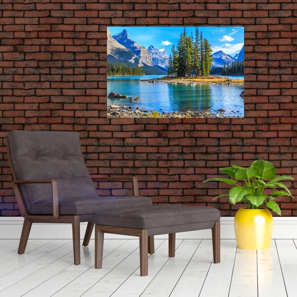 Slika - Planinski krajolik s rijekom (90x60 cm)