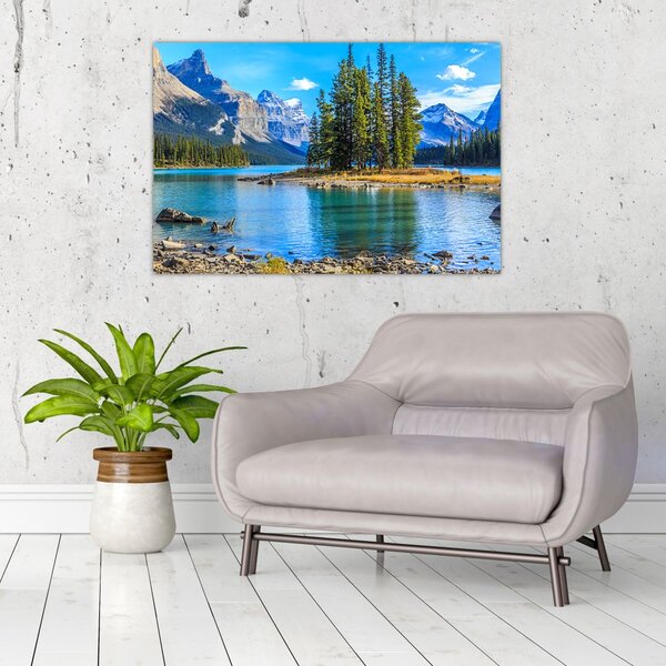 Slika - Planinski krajolik s rijekom (90x60 cm)