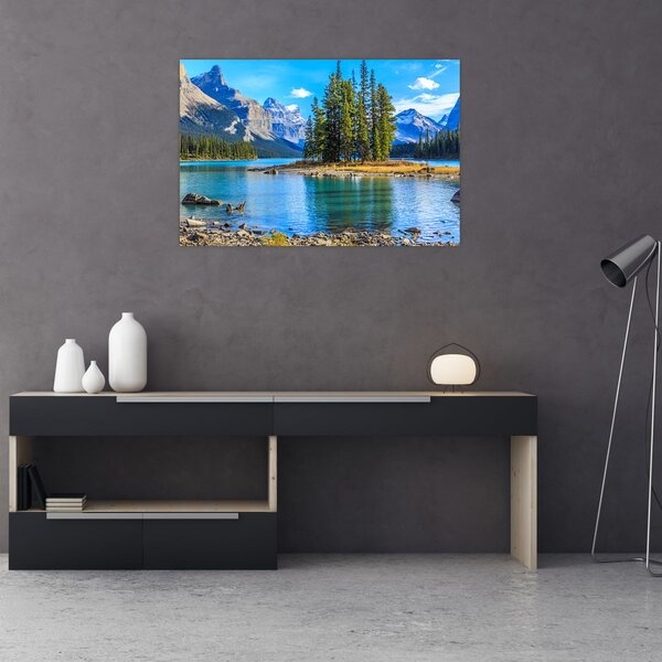 Slika - Planinski krajolik s rijekom (90x60 cm)