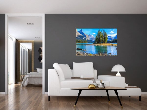 Slika - Planinski krajolik s rijekom (90x60 cm)
