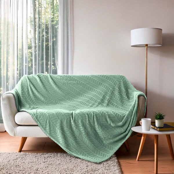 Svijetlo zeleni prekrivač od mikroflanela 180x220 cm Arya – douceur d'intérieur