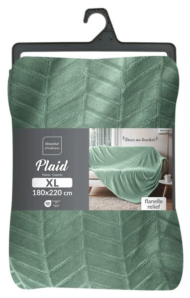 Svijetlo zeleni prekrivač od mikroflanela 180x220 cm Arya – douceur d'intérieur