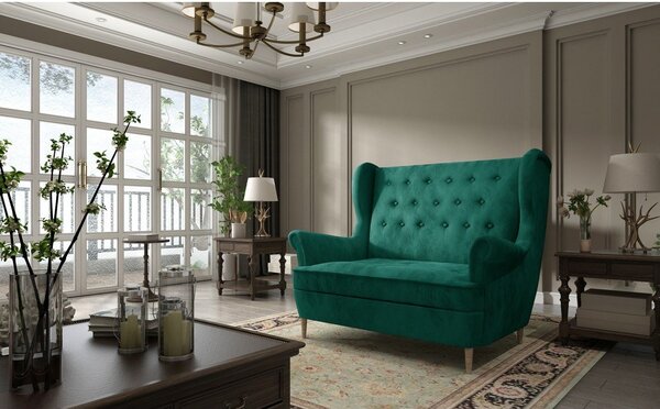 Tamno zelena baršunasti sofa 150 cm Aros – ELTAP