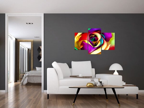 Slika - Šarena ruža (90x60 cm)