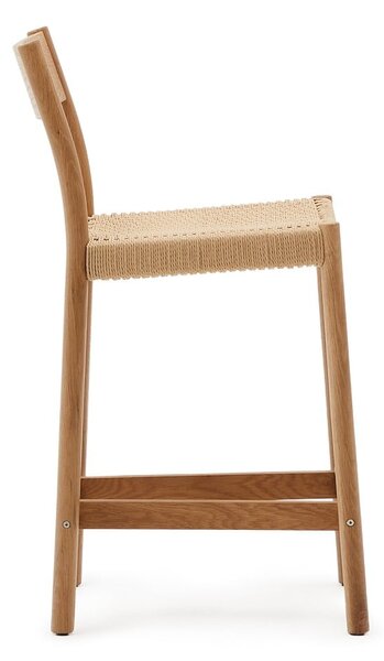 Barska stolica od punog hrasta u prirodnoj boji (visine sjedala 65 cm) Yalia – Kave Home