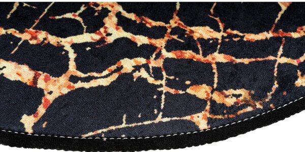 Set od 2 crne ovalne kupaonske prostirke Foutastic Gold Marble