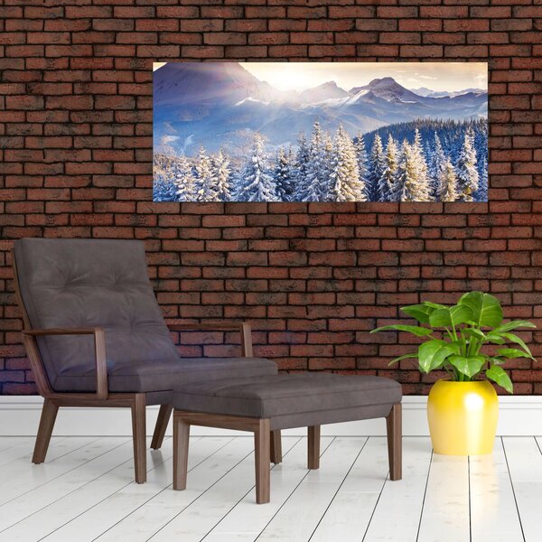 Slika - Planinski krajolik zimi (120x50 cm)
