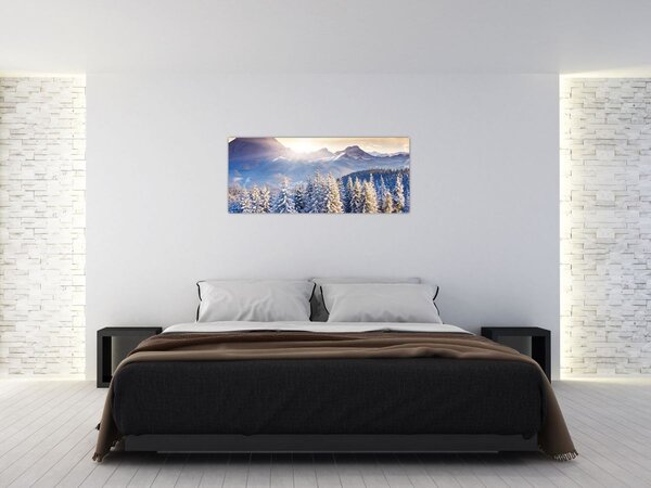 Slika - Planinski krajolik zimi (120x50 cm)