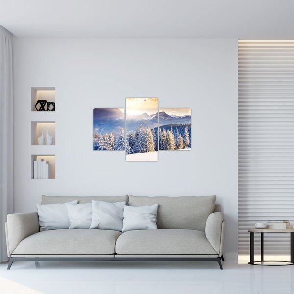 Slika - Planinski krajolik zimi (90x60 cm)