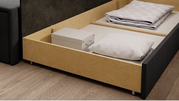 Tamno siva sklopiva/s prostorom za odlaganje sofa od šenila 214 cm Fulgeo – ELTAP