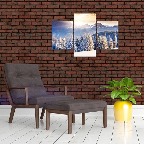 Slika - Planinski krajolik zimi (90x60 cm)