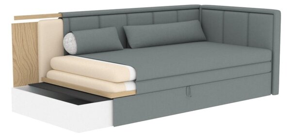 Tamno siva sklopiva/s prostorom za odlaganje sofa od šenila 214 cm Fulgeo – ELTAP