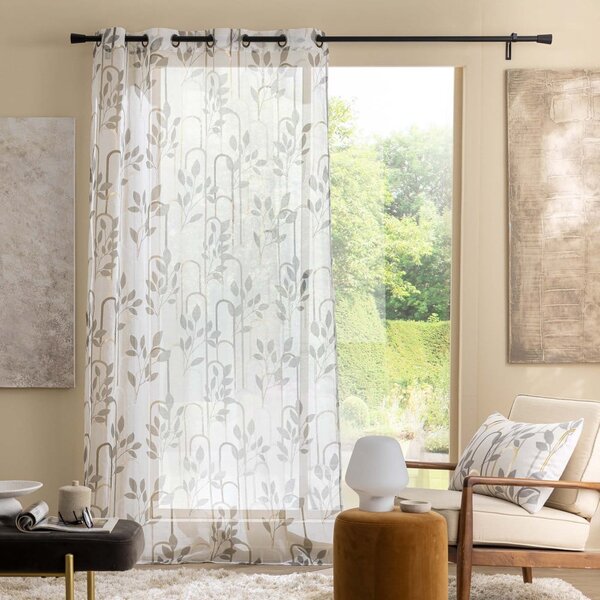 Siva prozirna zavjesa od voila 140x240 cm Roseris – douceur d'intérieur