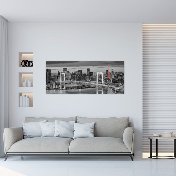 Slika - Veliki grad s crvenim tornjem (120x50 cm)