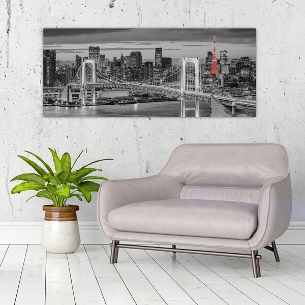 Slika - Veliki grad s crvenim tornjem (120x50 cm)