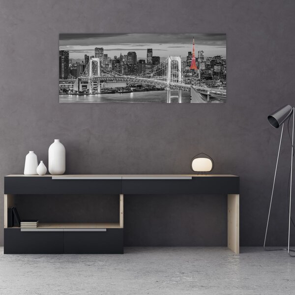 Slika - Veliki grad s crvenim tornjem (120x50 cm)