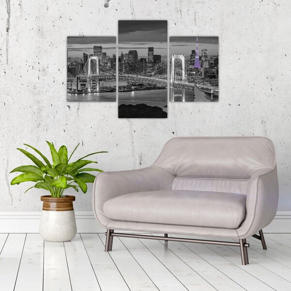 Slika - Veliki grad s ljubičastim tornjem (90x60 cm)
