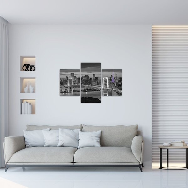 Slika - Veliki grad s ljubičastim tornjem (90x60 cm)