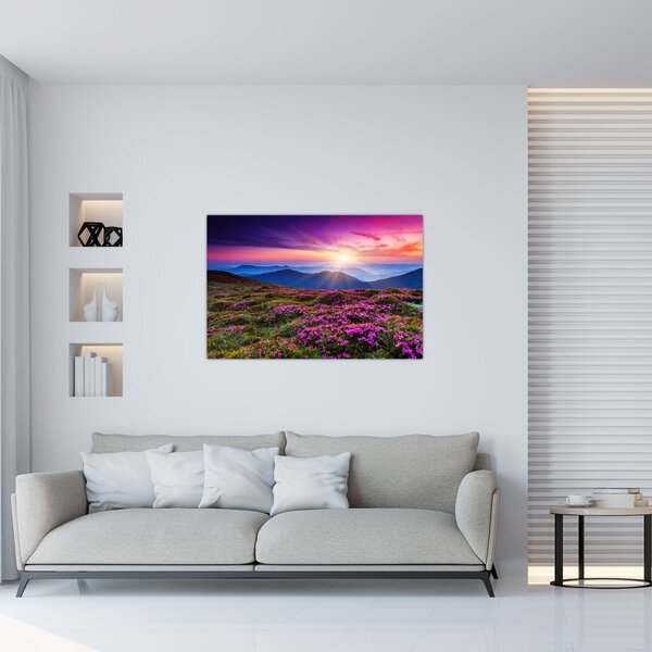 Slika - Planinski cvjetni krajolik (90x60 cm)