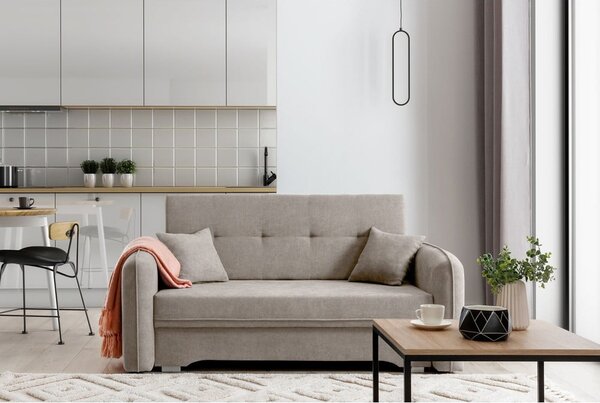 Bež sklopiva/s prostorom za odlaganje sofa od šenila 155 cm Laine – ELTAP