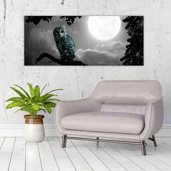 Slika - Noćna ptica, plava (120x50 cm)