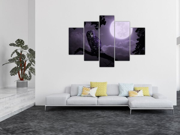 Slika - Noćna ptica, ljubičasta (150x105 cm)