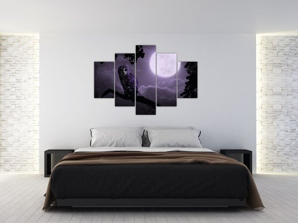 Slika - Noćna ptica, ljubičasta (150x105 cm)