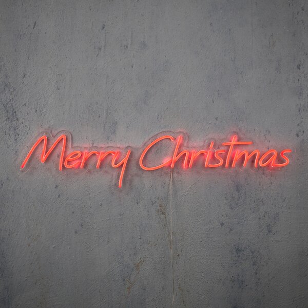 Božićna zidna svjetiljka neon crvena - Merry Christmas