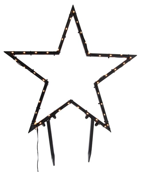 Božićni reflektor zvijezda Božićna crna 60 cm uklj. LED IP44 - Kas