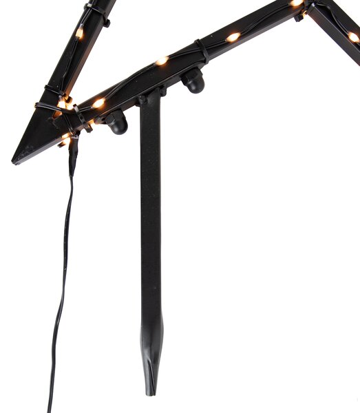 Božićni reflektor zvijezda Božićna crna 60 cm uklj. LED IP44 - Kas