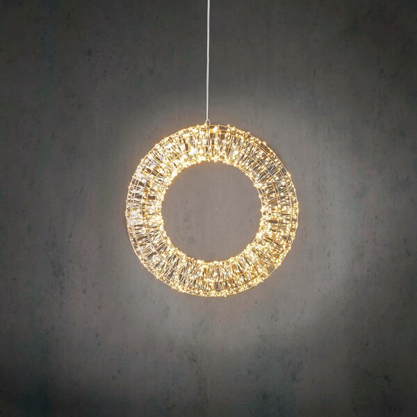Božićna viseća svjetiljka vijenac srebrna 45 cm uklj. LED IP44 - Nawa