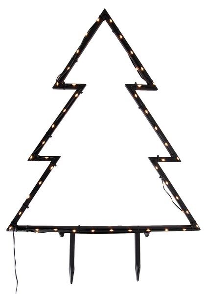 Božićni reflektor stablo crno 54 cm uklj. LED IP44 - Kas