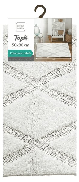 Bijela kupaonska prostirka 50x80 cm Thais – douceur d'intérieur