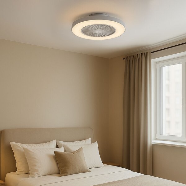 Stropni ventilator bijeli sa zvjezdanim efektom 60 cm uklj. LED prigušiva s daljinskim upravljačem - Climo