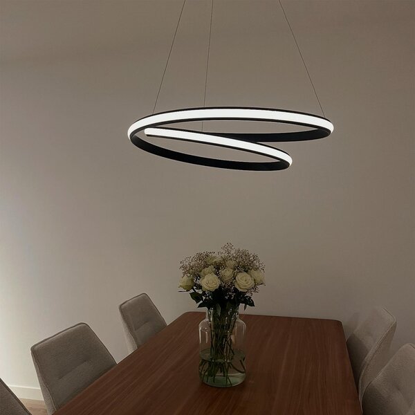 Moderna viseća svjetiljka crna 74 cm uključujući LED - Rowan